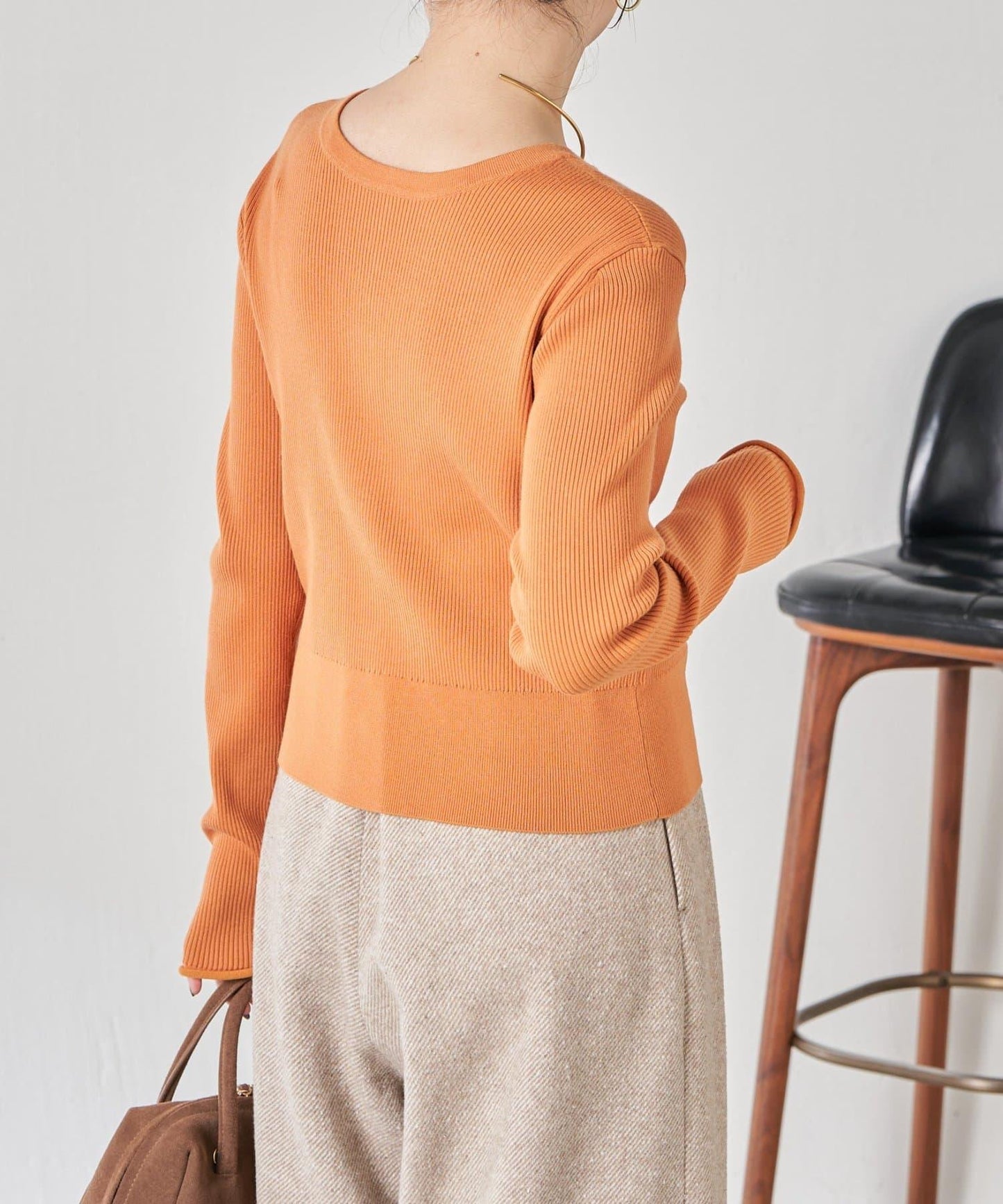 【前後兩穿】條紋紐扣修身開衫