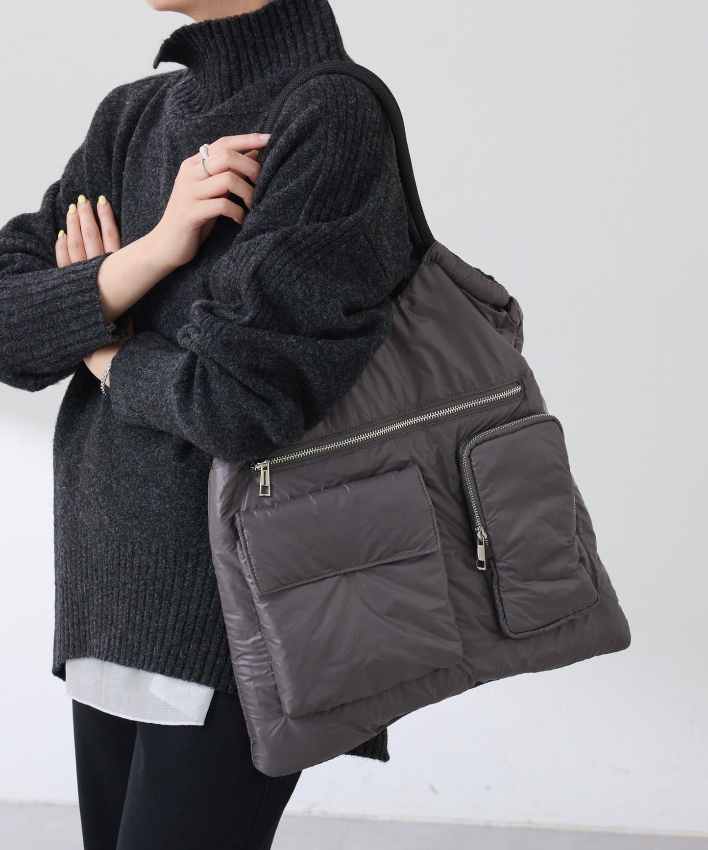 【PAPILLONNER/パピヨネ】可雙面用羽絨托特包