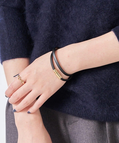 雙圈皮革手鍊