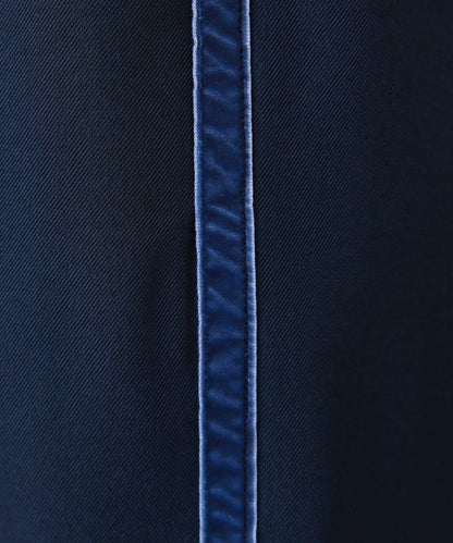 【美腿效果◎】側邊天鵝絨抽繩收口褲