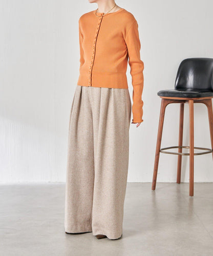 【前後兩穿】條紋紐扣修身開衫