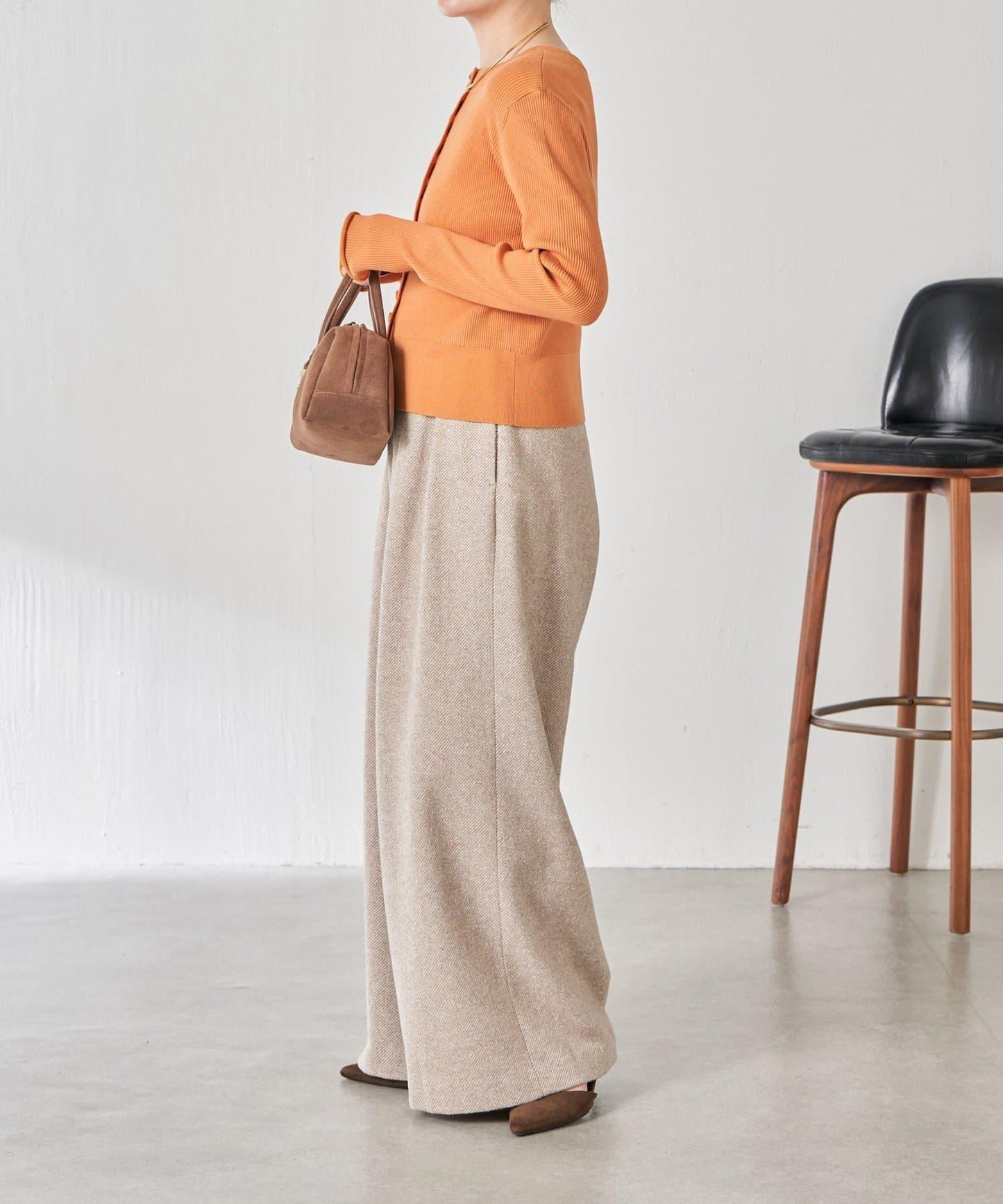 【前後兩穿】條紋紐扣修身開衫