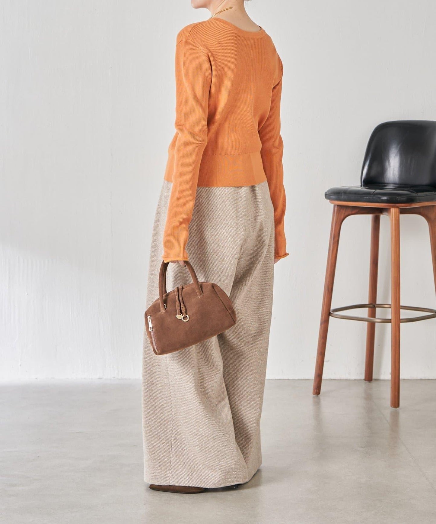 【前後兩穿】條紋紐扣修身開衫