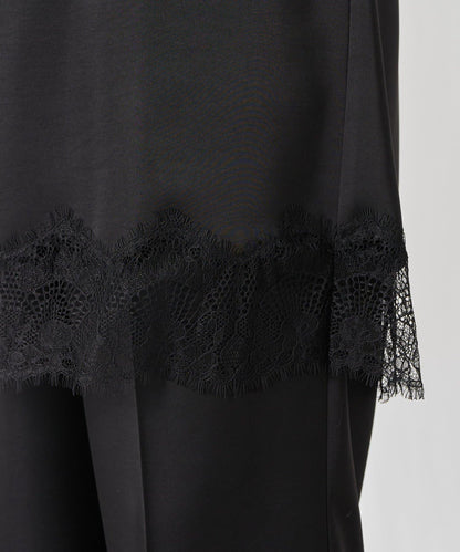 【套裝商品】緞面蕾絲疊穿長褲/疊穿