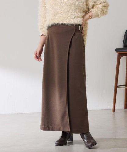 【可調節腰圍】側邊腰帶修身半身裙