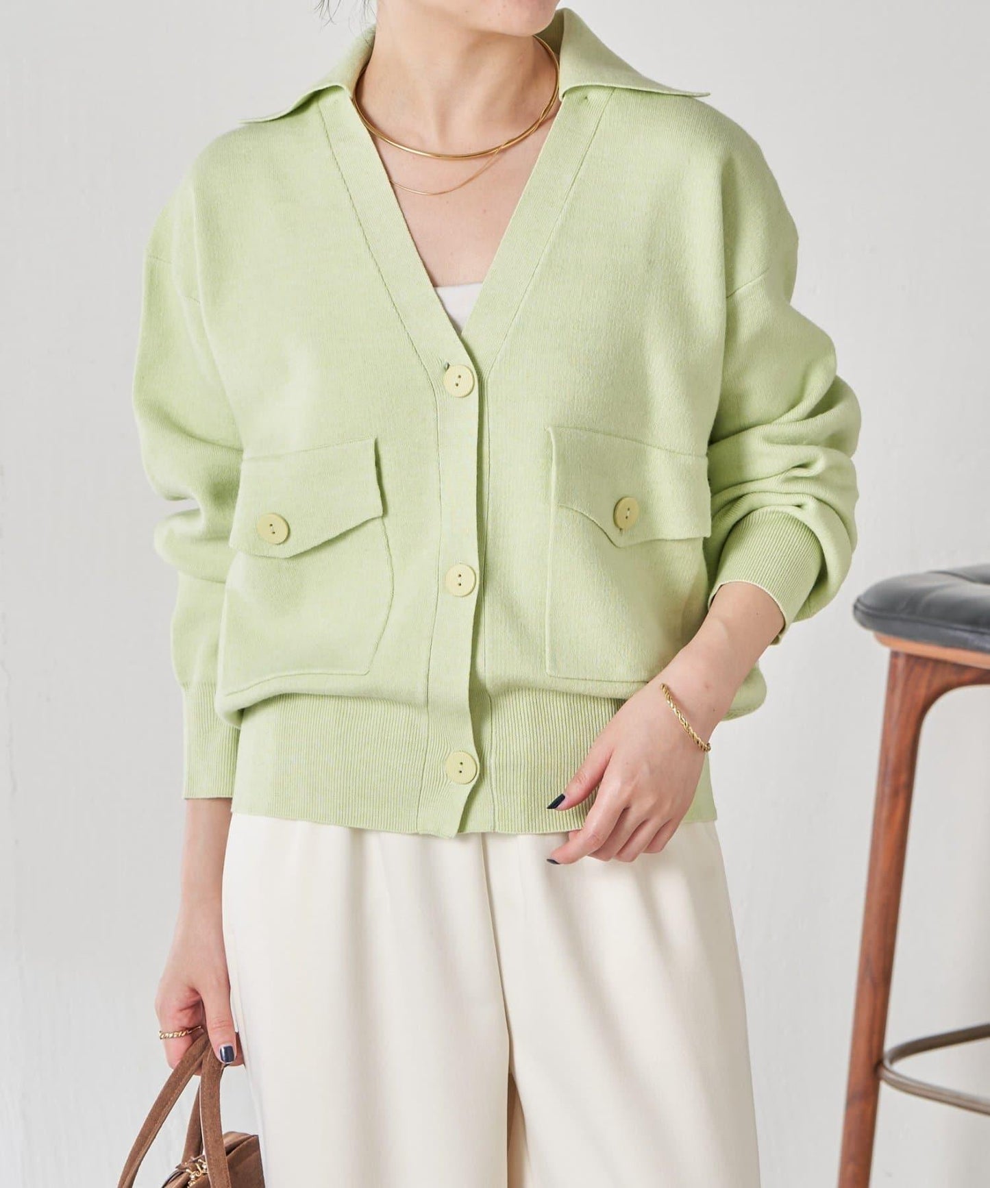 【領口可拆卸】開領針織開衫