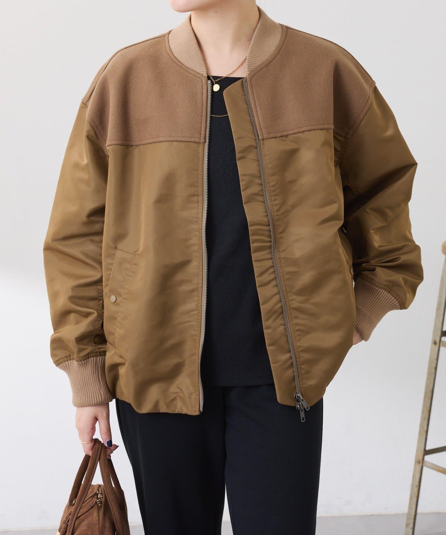 拼接MA-1飛行夾克