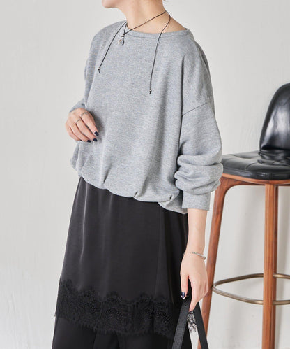 下襬氣球袖亮絲衛衣