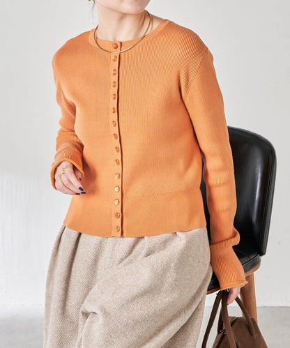 【前後兩穿】條紋紐扣修身開衫