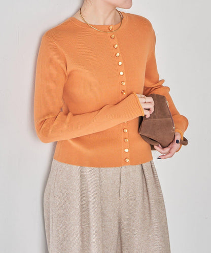 【前後兩穿】條紋紐扣修身開衫