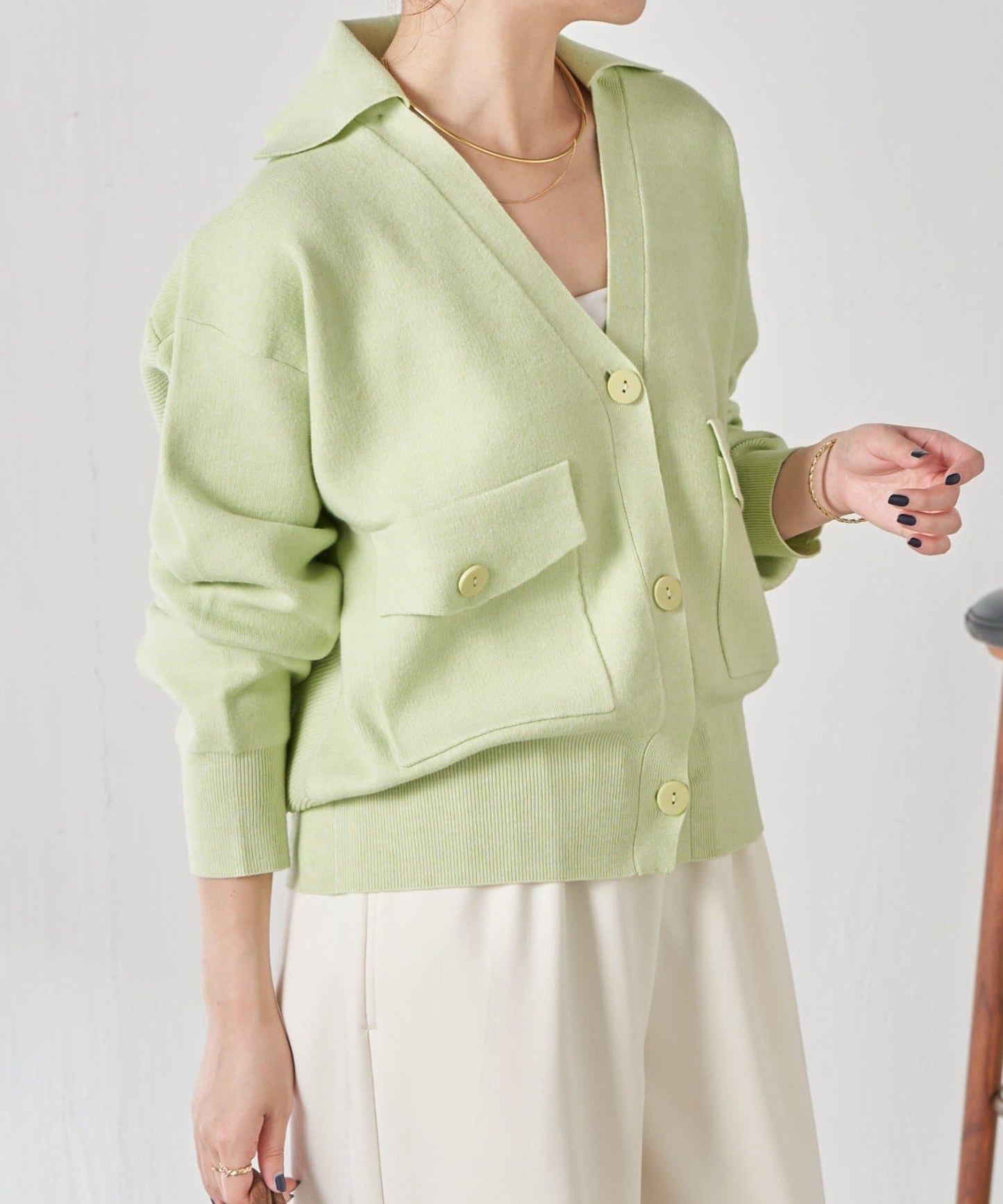 【領口可拆卸】開領針織開衫