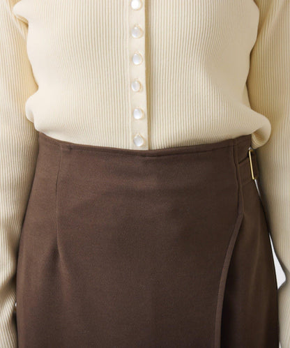 【可調節腰圍】側邊腰帶修身半身裙