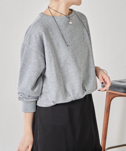 下襬氣球袖亮絲衛衣