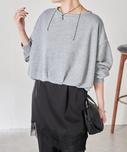 下襬氣球袖亮絲衛衣