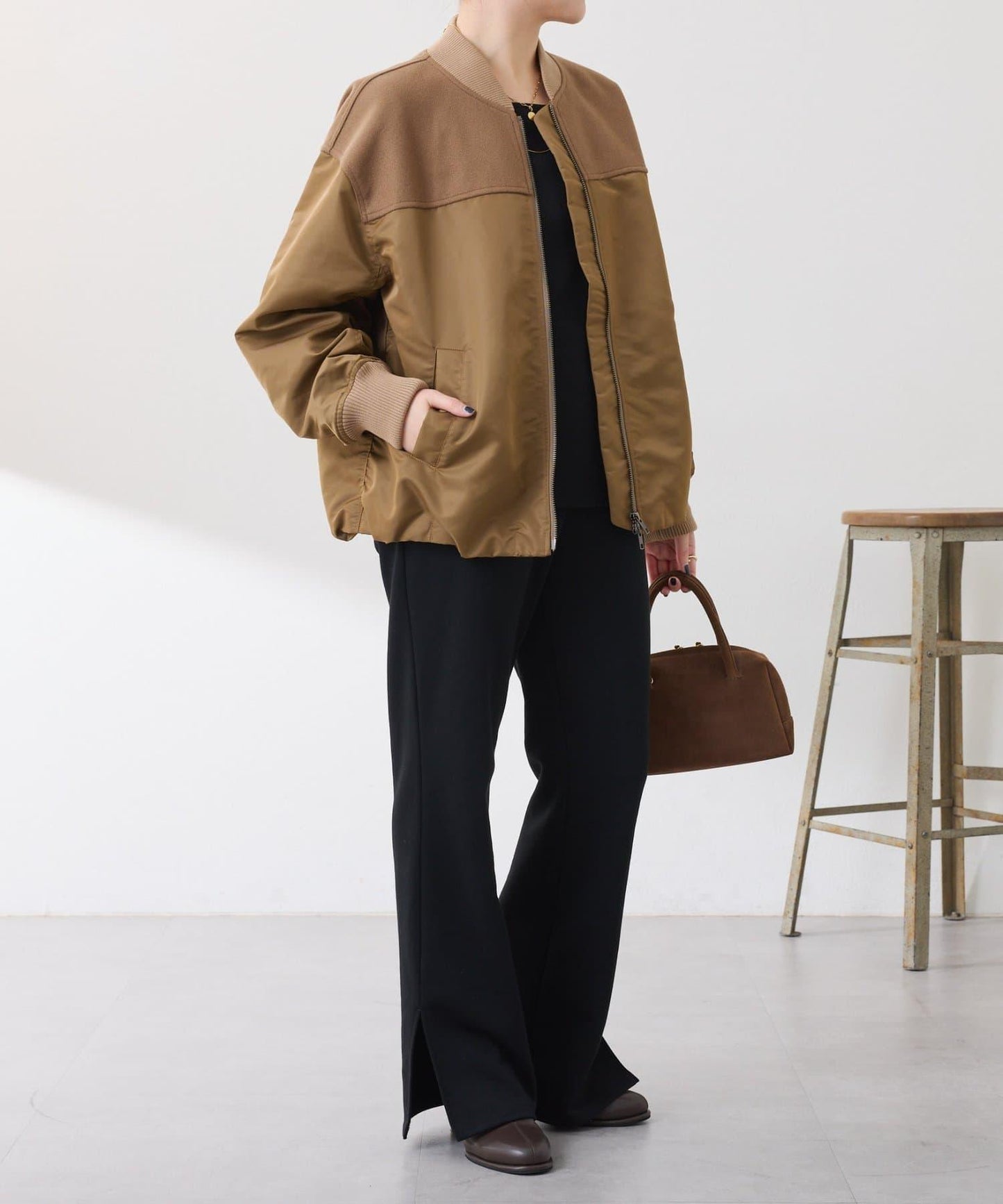 拼接MA-1飛行夾克