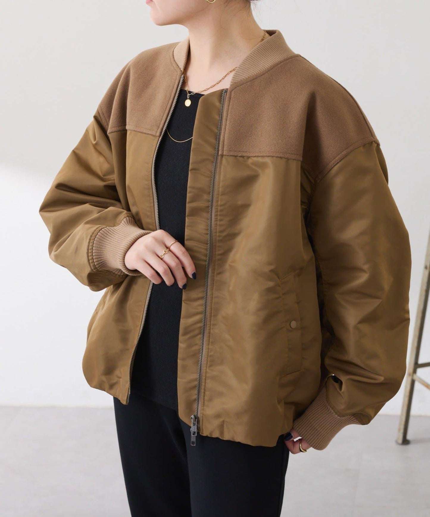 拼接MA-1飛行夾克