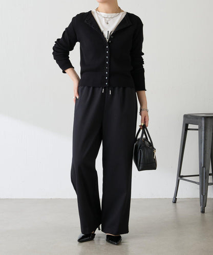 【前後兩穿】條紋紐扣修身開衫