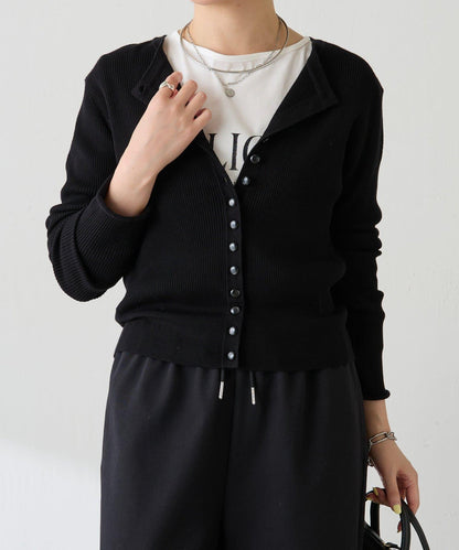 【前後兩穿】條紋紐扣修身開衫