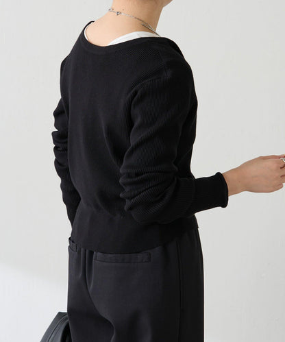 【前後兩穿】條紋紐扣修身開衫