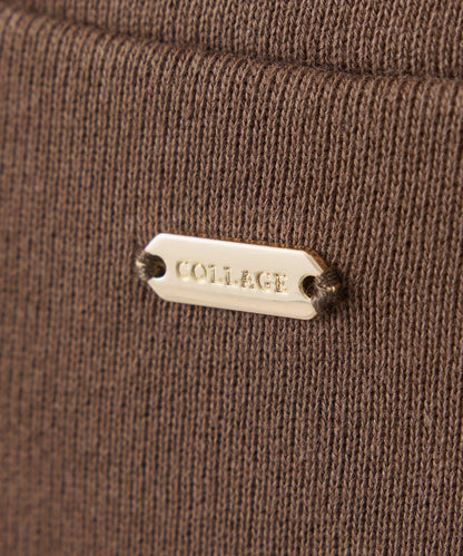 異材質拼接半拉鍊連衣裙