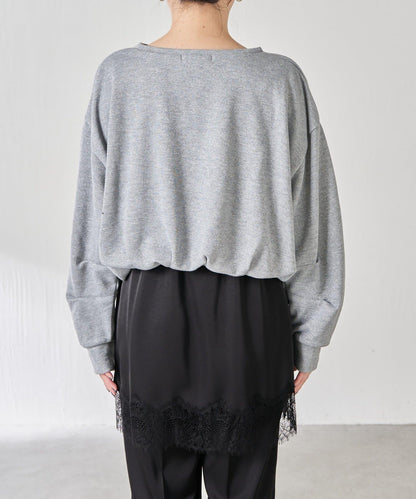 下襬氣球袖亮絲衛衣