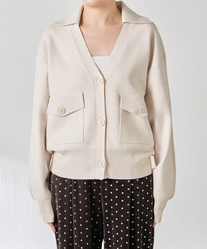 【領口可拆卸】開領針織開衫