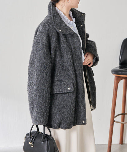 毛邊立領大衣