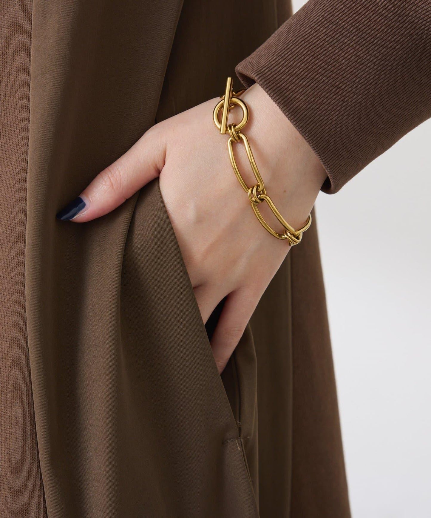 異材質拼接半拉鍊連衣裙