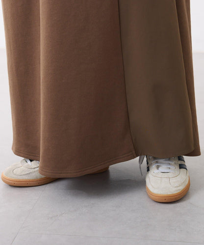 異材質拼接半拉鍊連衣裙