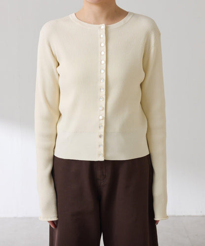 【前後兩穿】條紋紐扣修身開衫