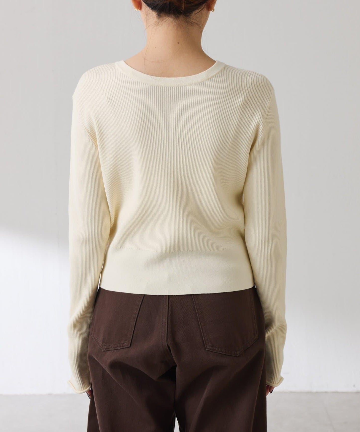 【前後兩穿】條紋紐扣修身開衫