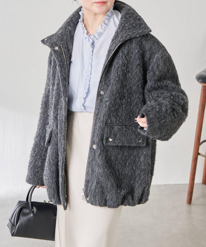 毛邊立領大衣