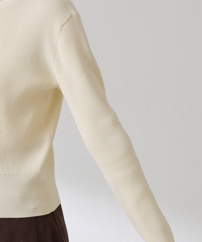 【前後兩穿】條紋紐扣修身開衫