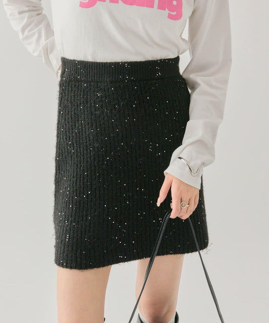 亮片針織半身裙