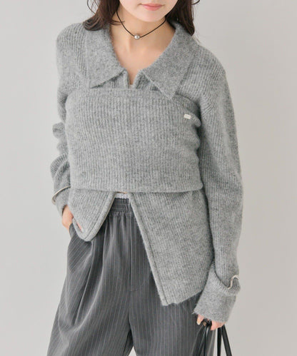 帶束身胸衣雙拉鍊開衫