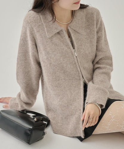 帶束身胸衣雙拉鍊開衫