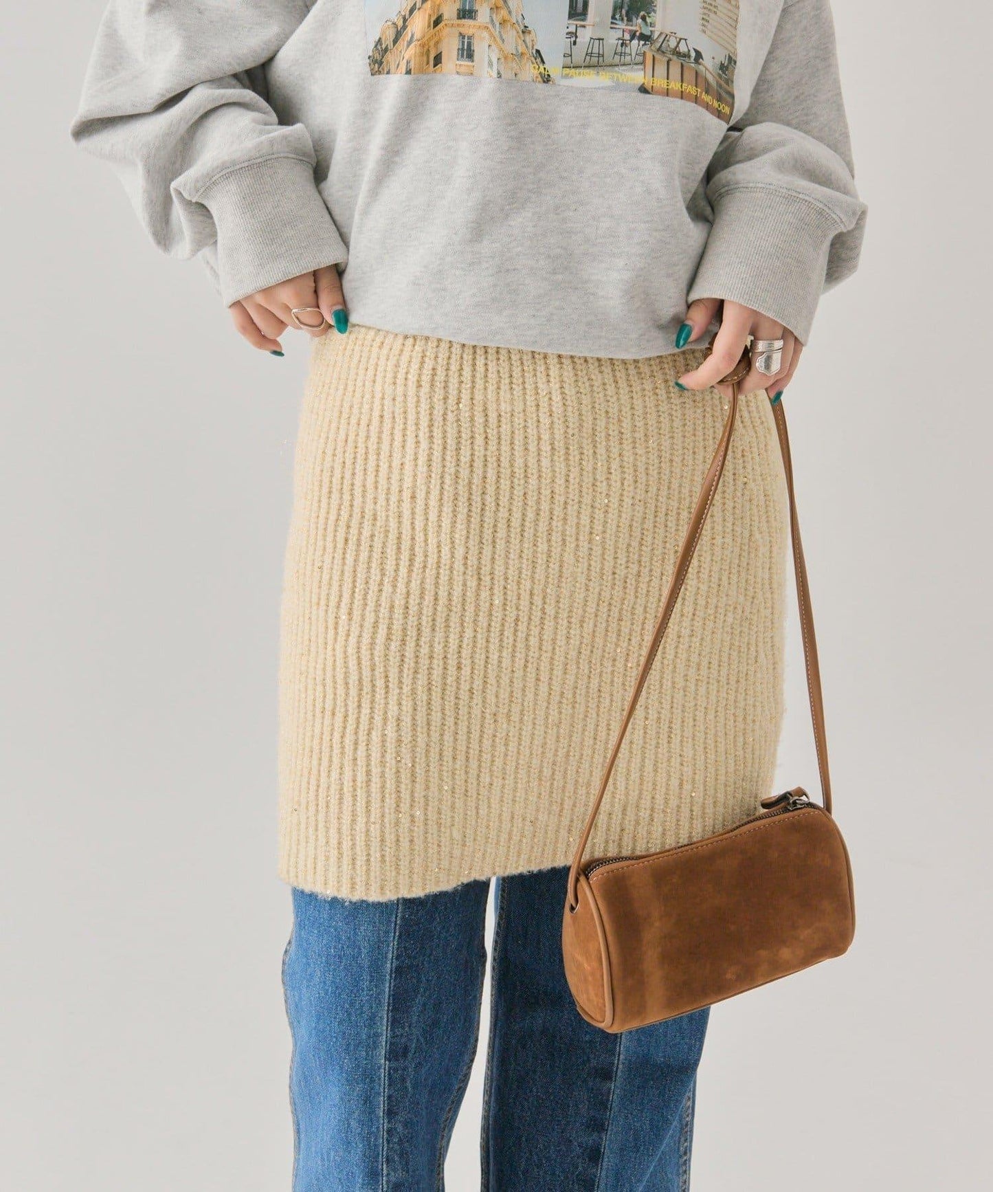 亮片針織半身裙