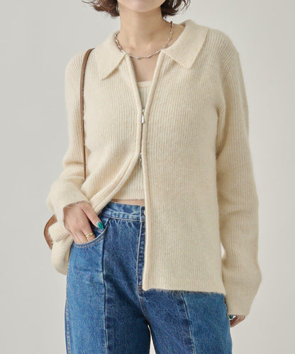 帶束身胸衣雙拉鍊開衫