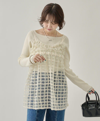 亮片粗花呢吊帶背心裙