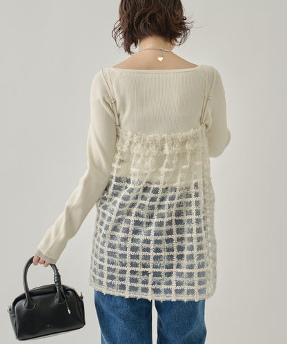 亮片粗花呢吊帶背心裙