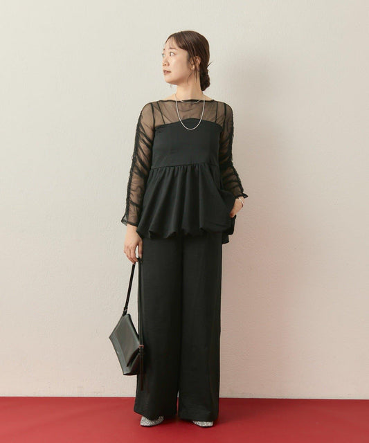 ≪10/20 12:00開始!≫【@aoiikegaya企劃】網紗拼接荷葉邊套裝