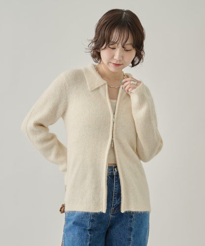 帶束身胸衣雙拉鍊開衫