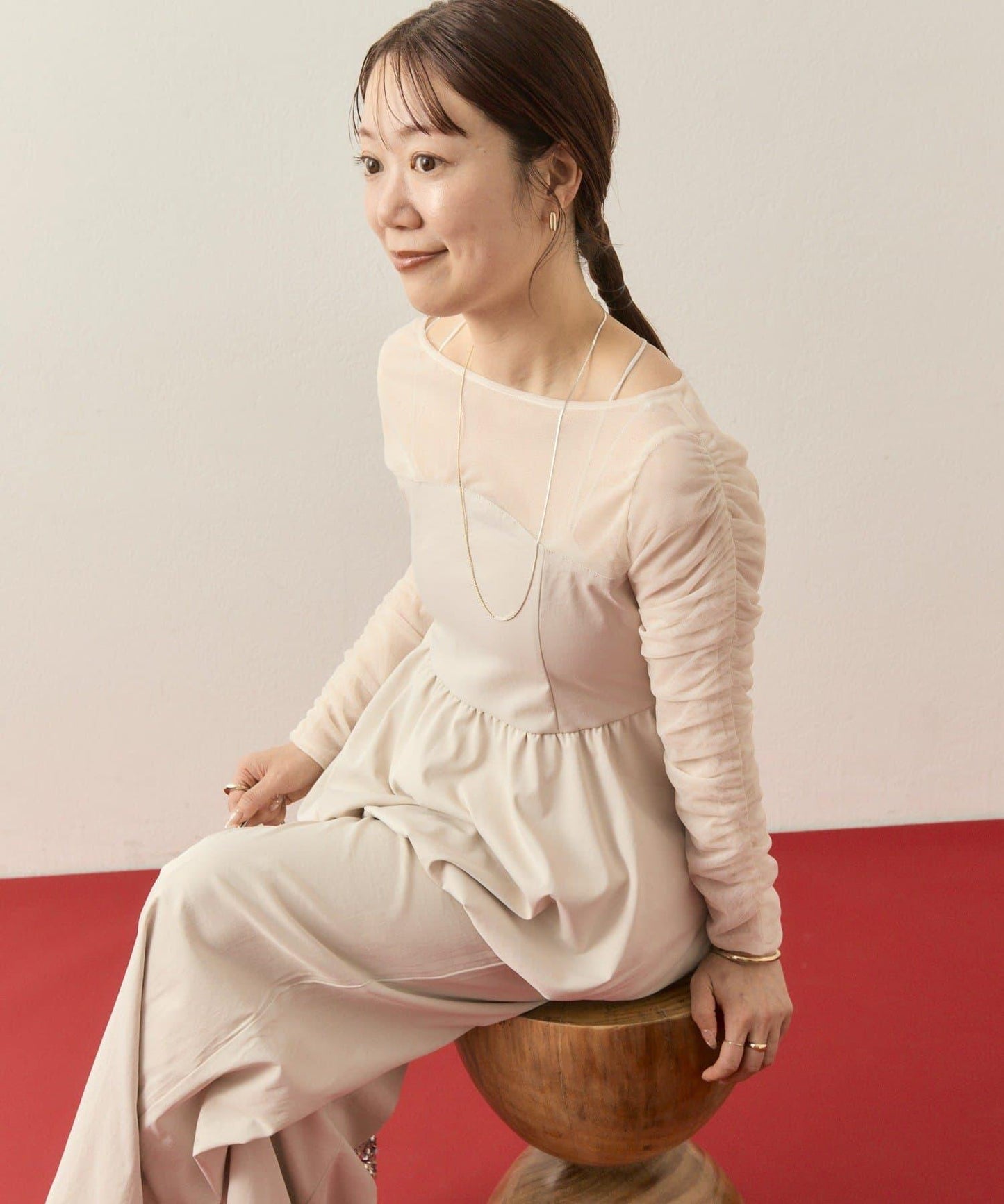 ≪10/20 12:00開始!≫【@aoiikegaya企劃】網紗拼接荷葉邊套裝