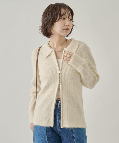 帶束身胸衣雙拉鍊開衫