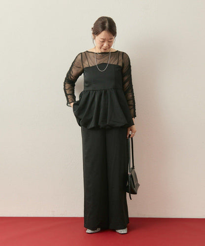 ≪10/20 12:00開始!≫【@aoiikegaya企劃】網紗拼接荷葉邊套裝