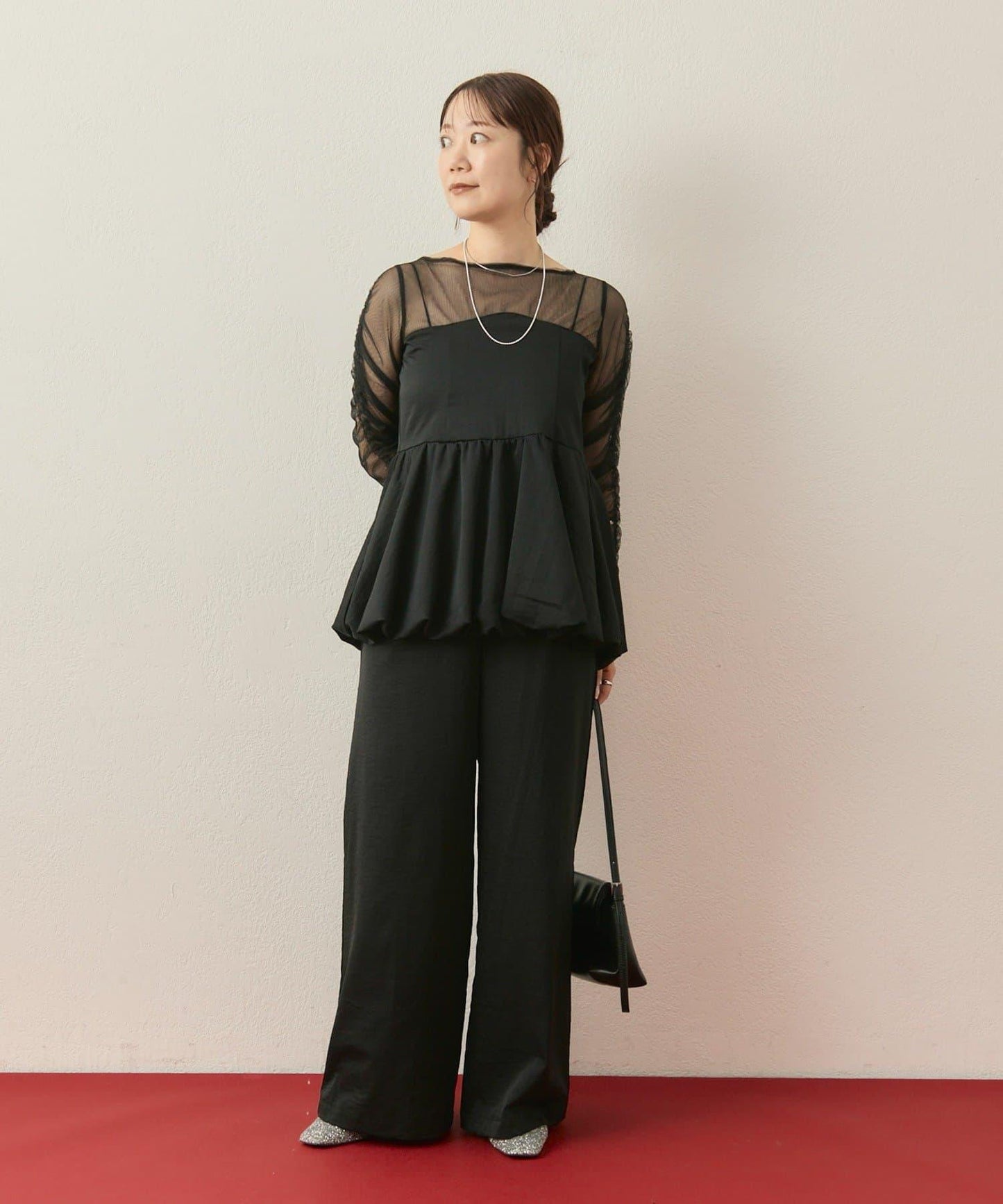 ≪10/20 12:00開始!≫【@aoiikegaya企劃】網紗拼接荷葉邊套裝