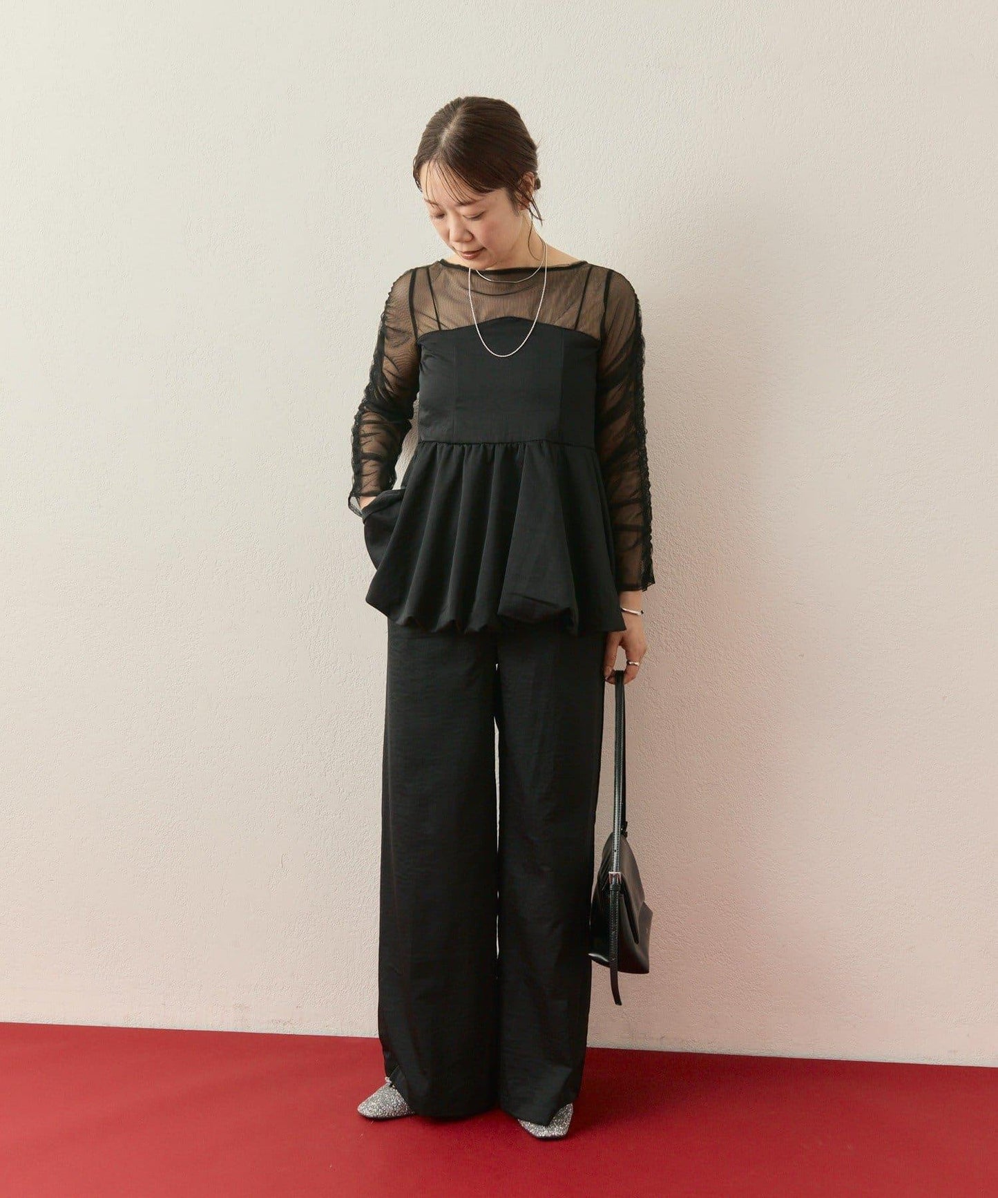 ≪10/20 12:00開始!≫【@aoiikegaya企劃】網紗拼接荷葉邊套裝