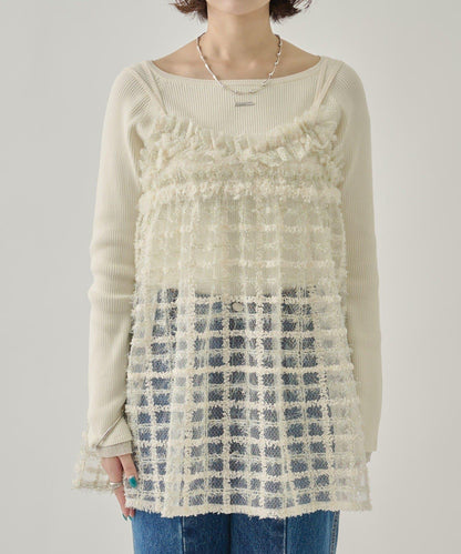 亮片粗花呢吊帶背心裙