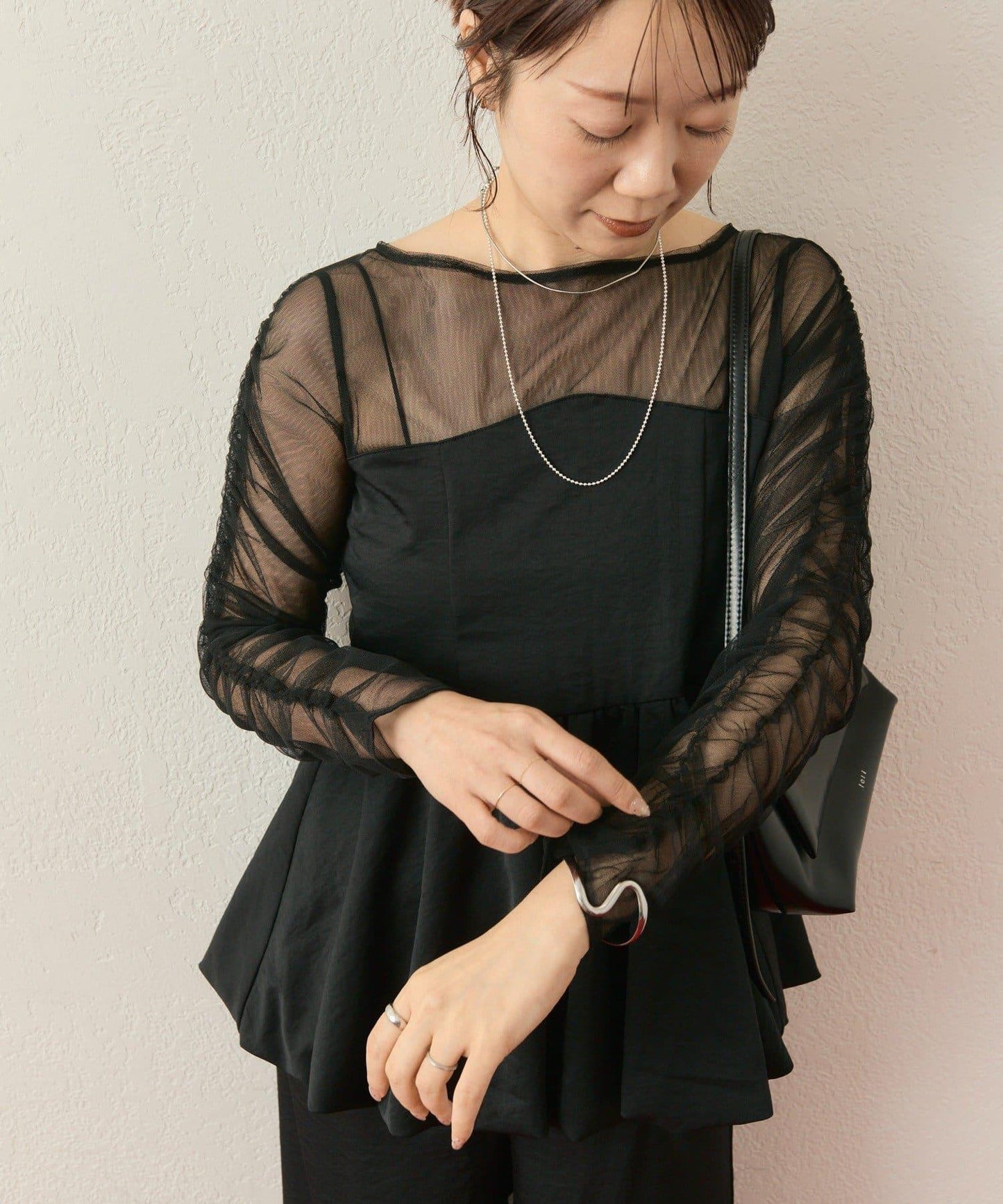 ≪10/20 12:00開始!≫【@aoiikegaya企劃】網紗拼接荷葉邊套裝