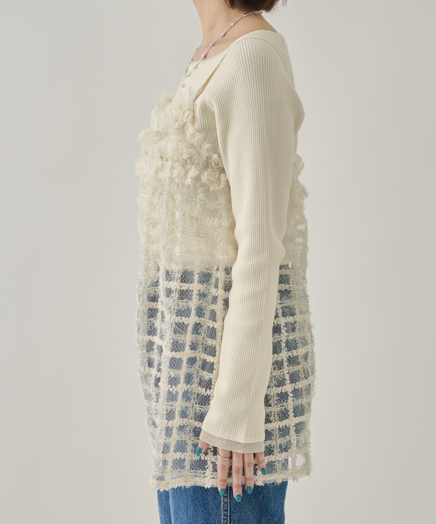 亮片粗花呢吊帶背心裙